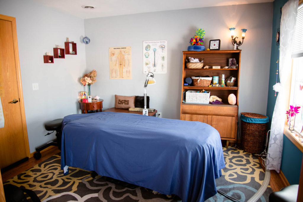 A treatment area inside Rock County Craniosacral Clinic